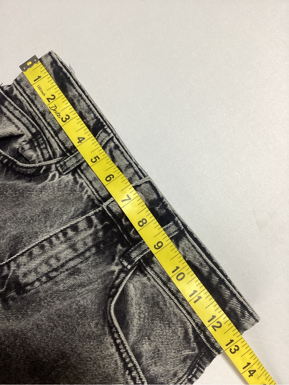 Zara High-Waist Wide-Leg Crop Jeans Grey Acid-Wash - Picture 6 of 10